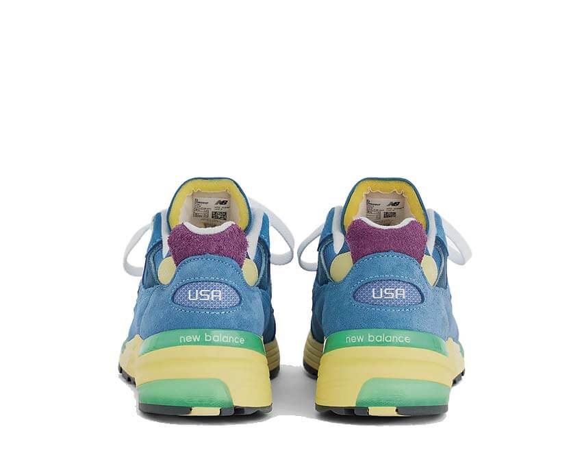 New Balance 992 Sea Stone détail — construction technique tons pierre côtière