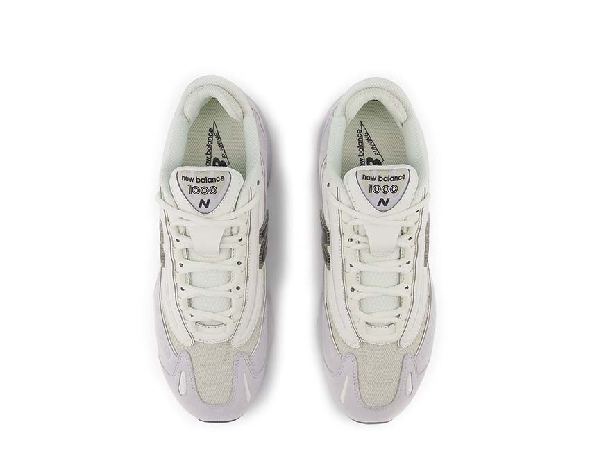 New Balance 1000 Pearl Grey Detail — Premium-Verarbeitungen Perlgrau
