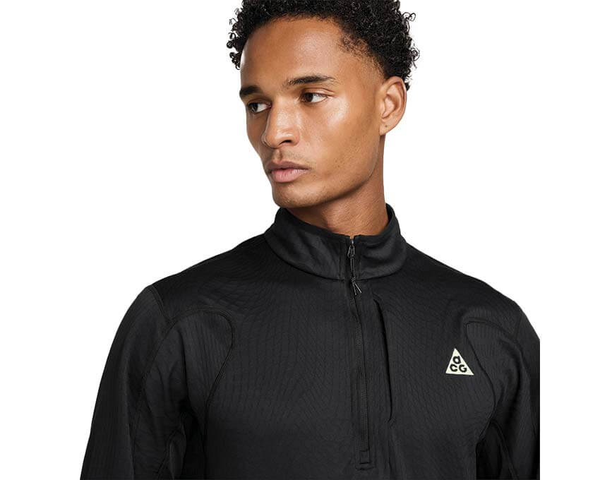 Nike ACG Wolf Grid Therma-FIT Half-Zip Top Black — men's trail technical pullover