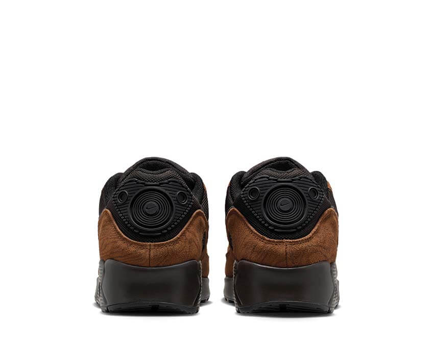 Nike Air Max 90 Premium Light British Tan détail — empiècements cuir premium naturel
