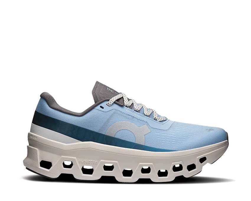On Cloudmonster W Cerulean Ice — running maximaliste femme bleu CloudTec vue principale