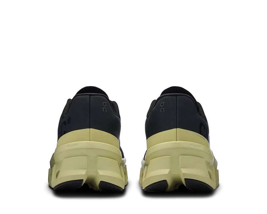 On Cloudmonster Black/Acacia suela — CloudTec zapatilla running hombre