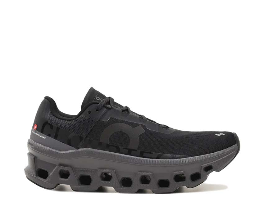 On Cloudmonster W Black/Magnet — Damen-Laufschuh maximale CloudTec-Dämpfung