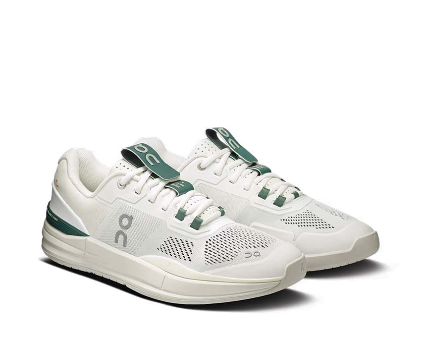 On The Roger Pro White/Evergreen vista laterale — profilo sneaker tennis Federer