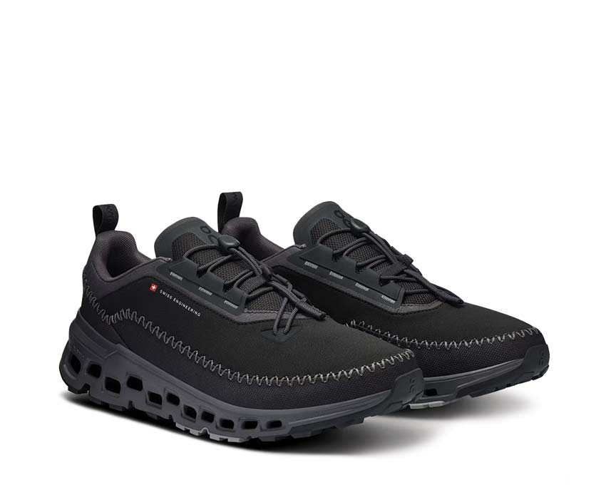 On Cloudaway 2 Black/Eclipse vista lateral — parte superior ligera running hombre