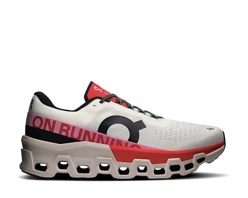 On Cloudmonster 2 Ivory/Silver — men's running shoe maximum CloudTec cushioning