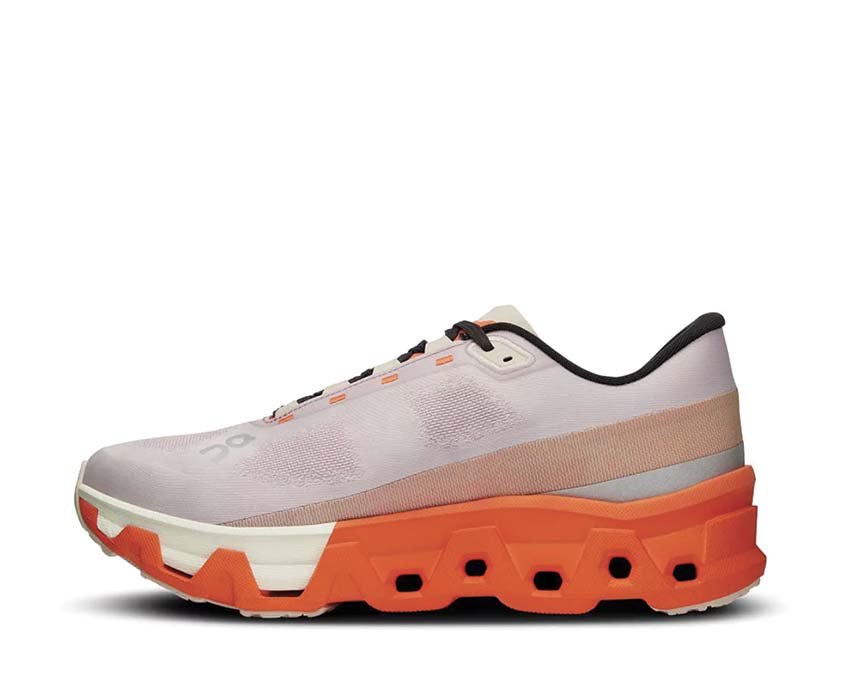 On Cloudmonster Hyper Mauve/Flame suela — CloudTec Hyper suela rendimiento