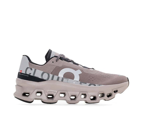 On Cloudmonster W Cinder/Fog — zapatilla running mujer amortiguación CloudTec máximo