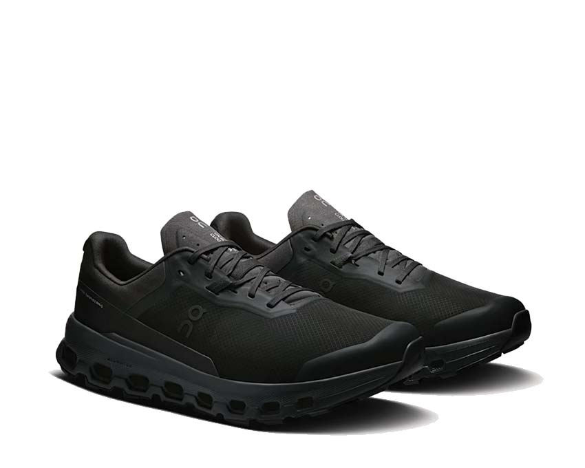 On Cloudvista 2 Black vista lateral — perfil trail ligero hombre