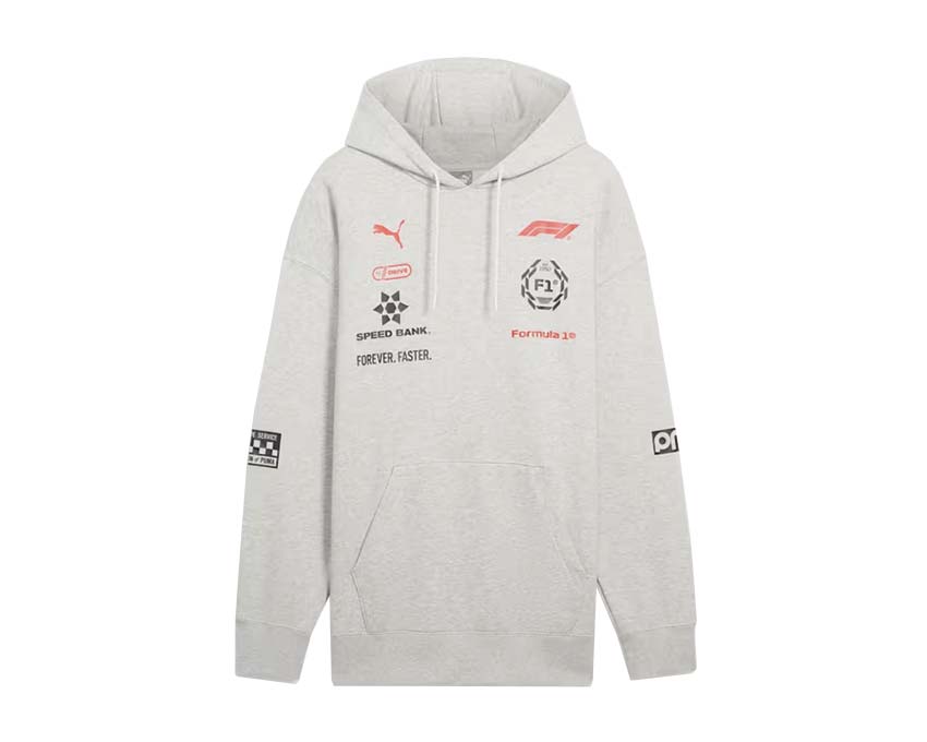 Puma F1 Racing Motorsport Hoodie Light Gray Heather — sweat à capuche F1 gris chiné