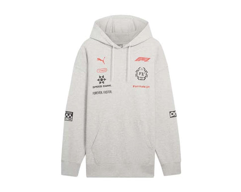 Puma F1 Racing Motorsport Hoodie Light Gray Heather — sweat à capuche F1 gris chiné