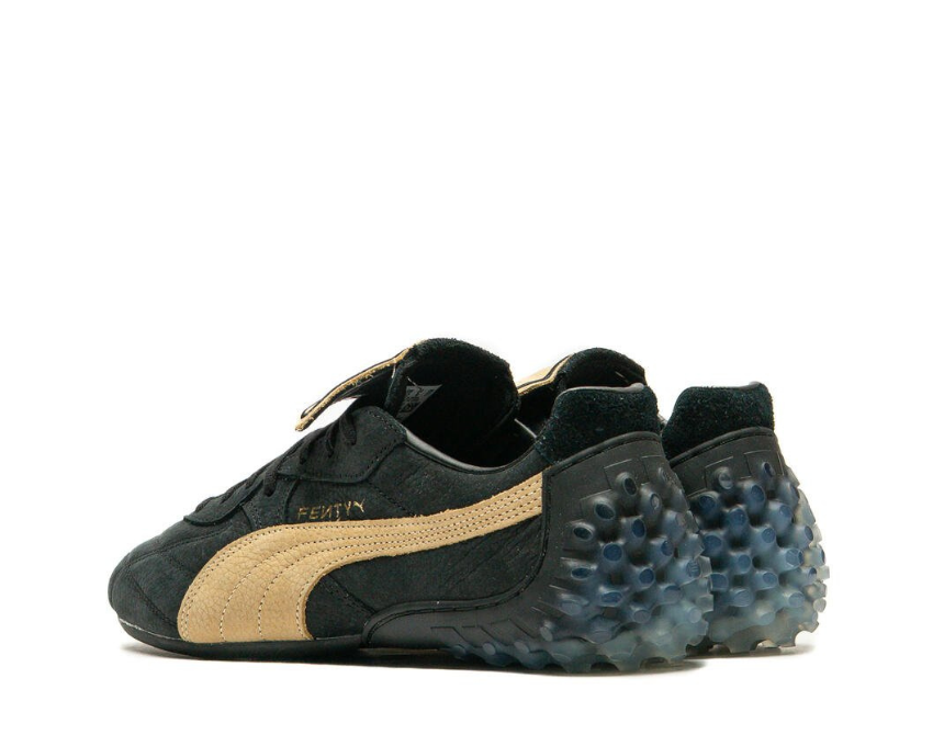 Puma Fenty Avanti LS Noir détail — détail cuir noir logo Fenty Puma