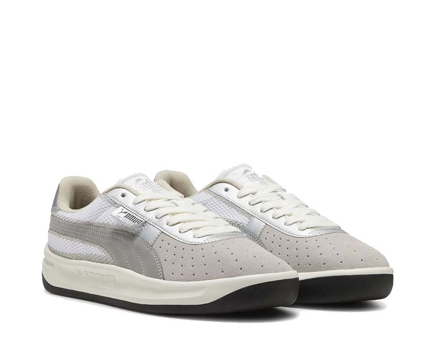 Puma GV Special LMC Warm White Cool Mid Gray side view — premium leather