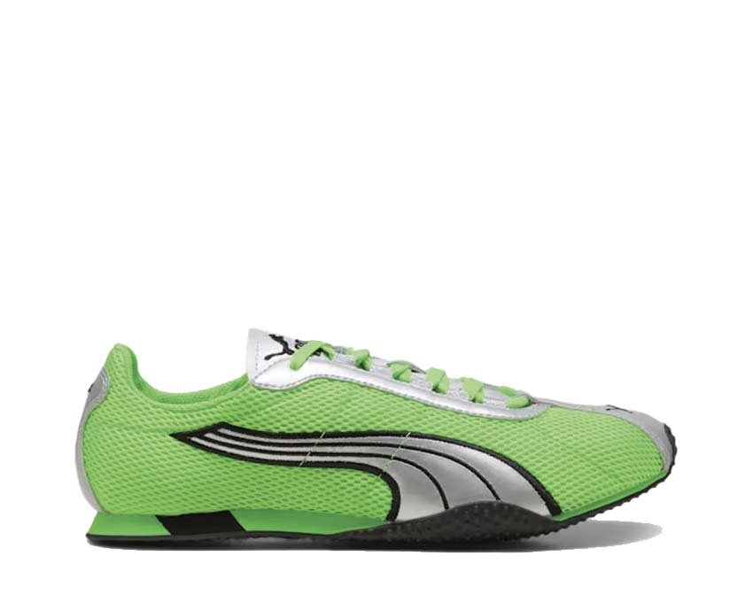 Puma H-Street OG Vert Fizzy — sneaker homme cuir vert fluo argent rétro tennis court
