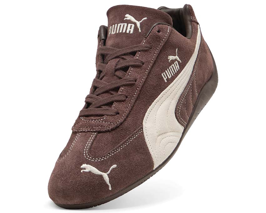 Puma Speedcat TTF Chocolat vue latérale — cuir marron chocolat ivoire Speedcat