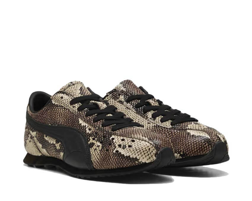 Puma Sprint Snake Brun semelle — semelle racing cuir serpent brun