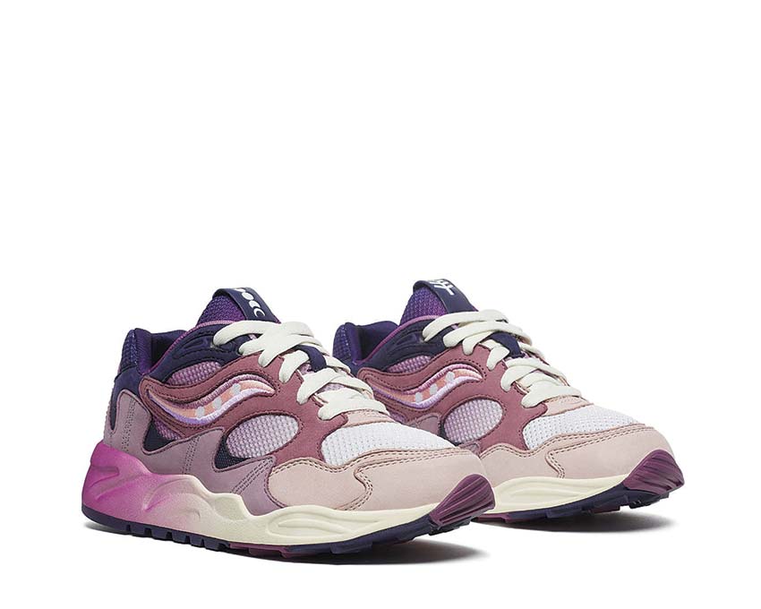Saucony Grid Shadow 2 Summer Solstice Lilac Blue vista lateral — amortiguación ProGrid