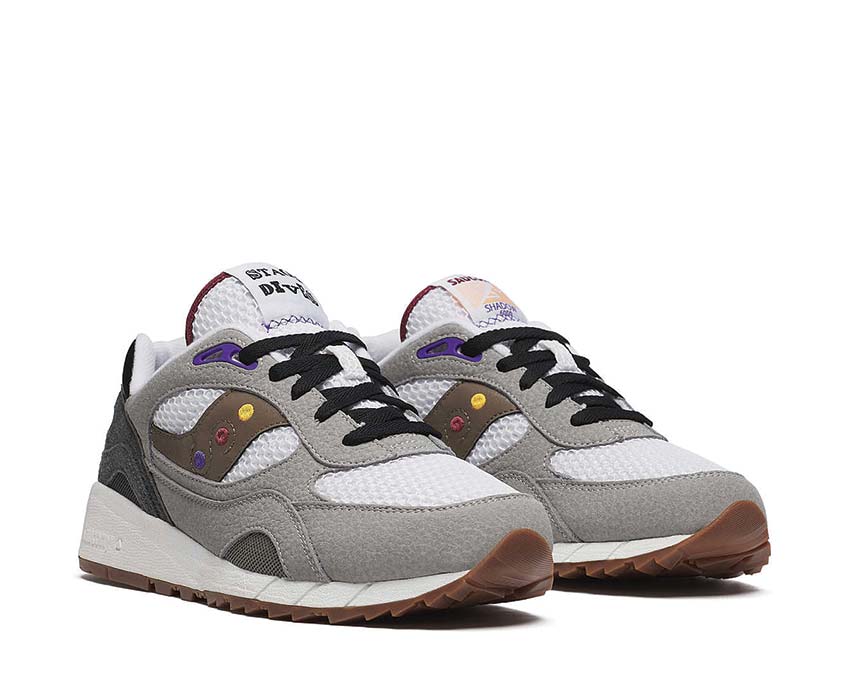 Saucony & Friends Shadow 6000 White Grey vue latérale — amorti ProGrid