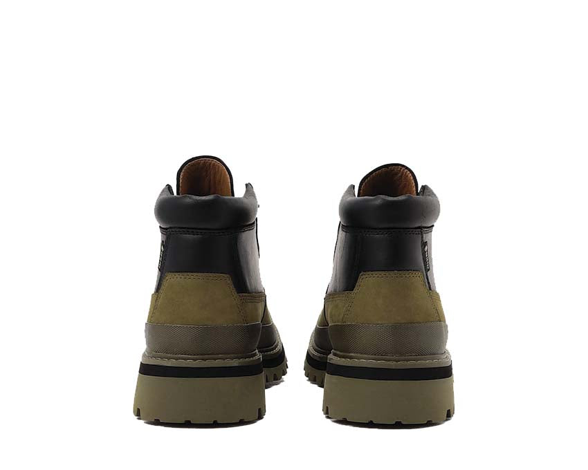 Timberland Premium Mid GTX Chukka Boot Dark Green Nubuck détail — nubuck vert et lacets ronds