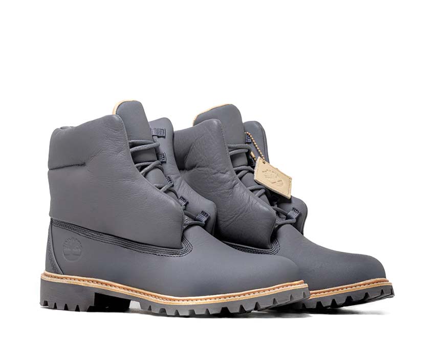 Timberland Vibram 6inch Lace Boot Dark Grey side view — leather VIBRAM profile