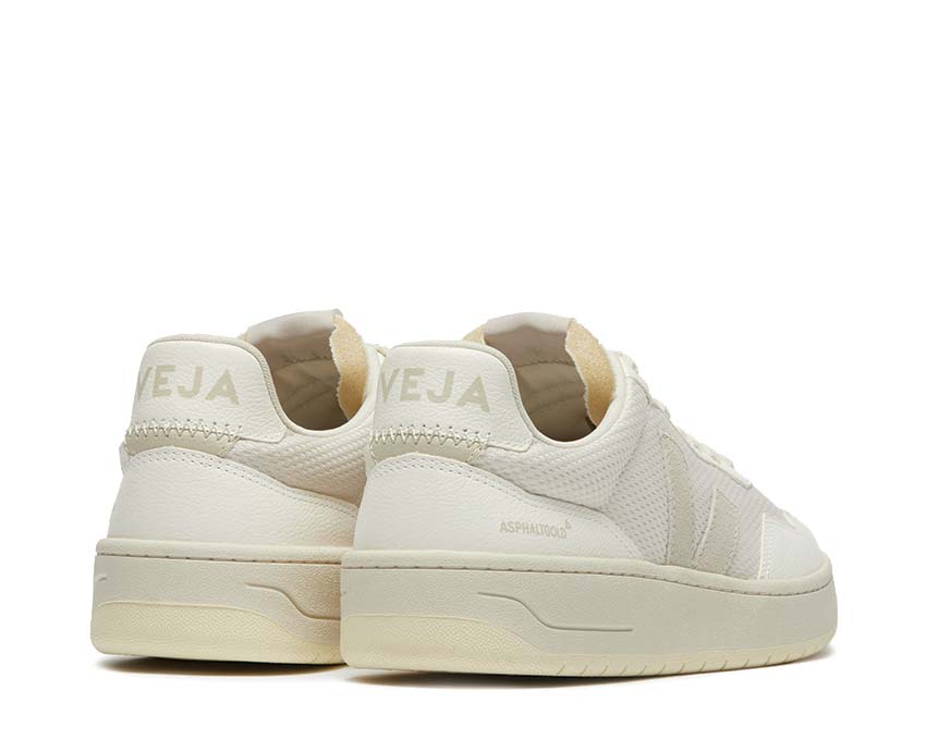 Veja X Asphaltgold Alveomesh Gravel vista lateral — mesh gris grava Asphaltgold