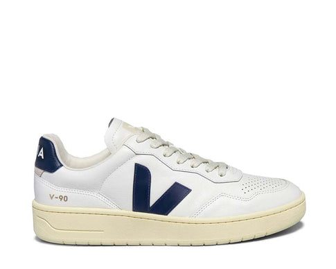 Veja V-90 OT Leather Extra White Nautico — zapatilla mujer running vintage eco