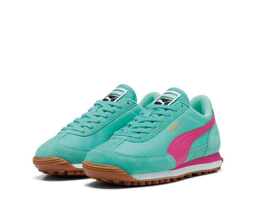 Puma Easy Rider Vintage Aquatic Pink — détail profil rétro