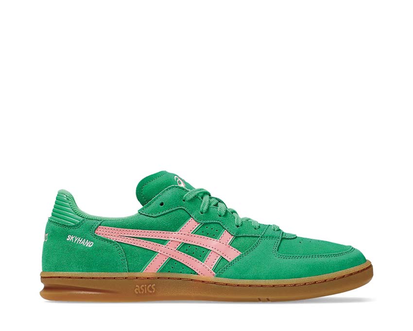 Asics Skyhand OG Cilantro/Grapefruit — zapatilla lifestyle mujer parte superior cuero y mesh