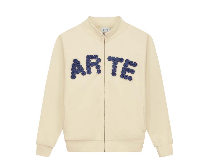 Arte Crochet Flowers Jacket Cream — veste unisexe crochet fleurs artisanal