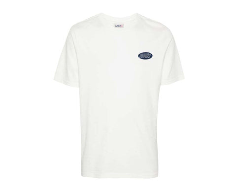 Autry T-Shirt Main Cotton White — t-shirt homme coton blanc logo brodé