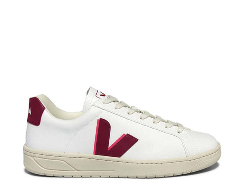 Veja Urca White/Marsala — zapatilla mujer cuero ecológico