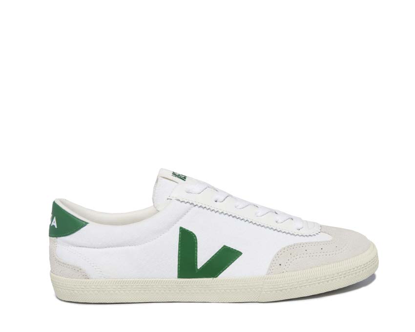 Veja Volley Canvas White Black — sneaker femme toile coton biologique