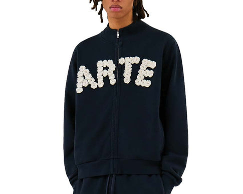 Arte Crochet Flowers Jacket Navy — chaqueta unisex ganchillo flores artesanal