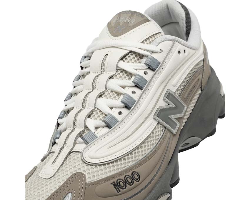 New Balance 1000 Mushroom vue latérale — tige en cuir et mesh technique