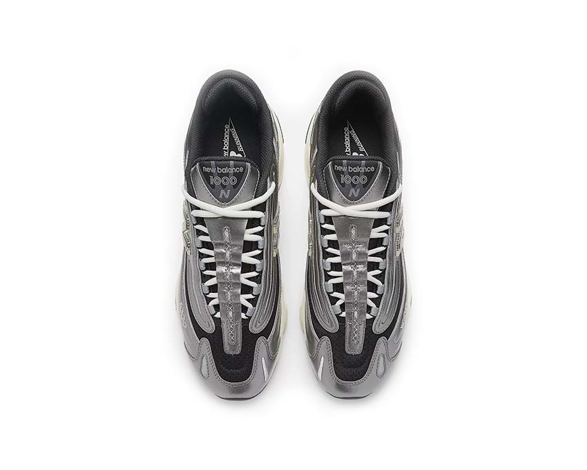New Balance 1000 detalle — bordado logo New Balance