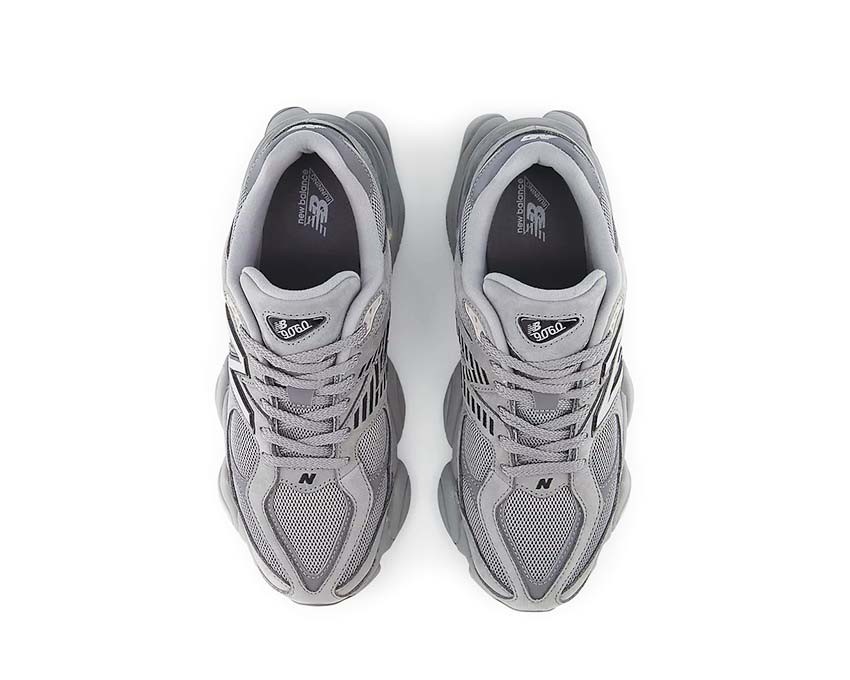 New Balance 9060 Shadow Grey detalle — superposiciones ante en contraste