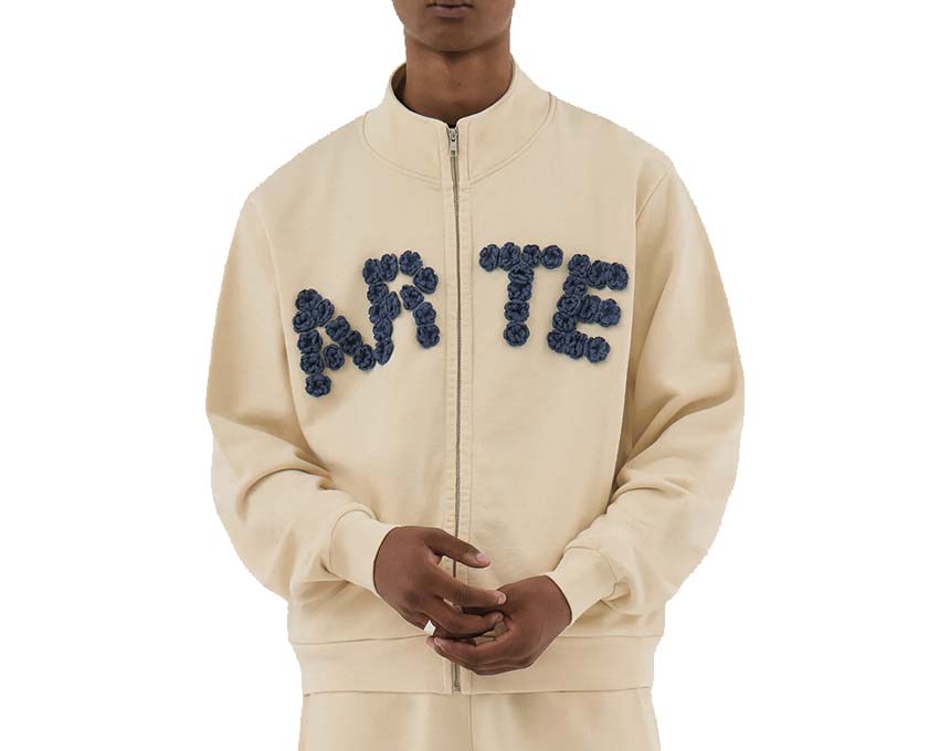 Arte Crochet Flowers Jacket Cream vue latérale — texture crochet floral