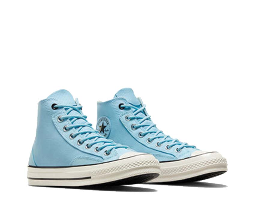 Converse Chuck 70 Hi Sky Blue vue latérale — tige haute toile bleu ciel doux