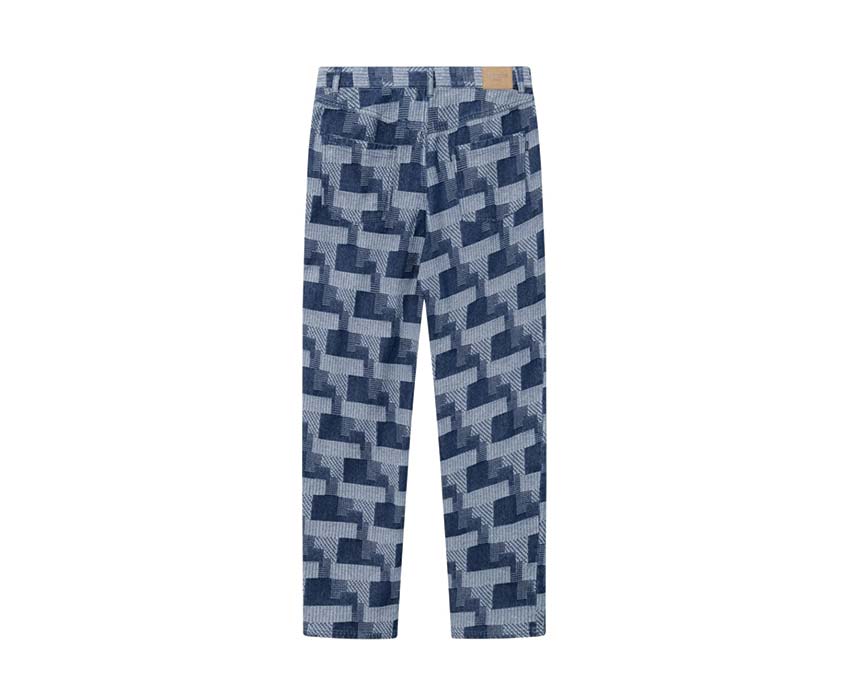 Les Deux Ryder Jacquard Jeans Light Denim Blue vue latérale — denim clair jacquard