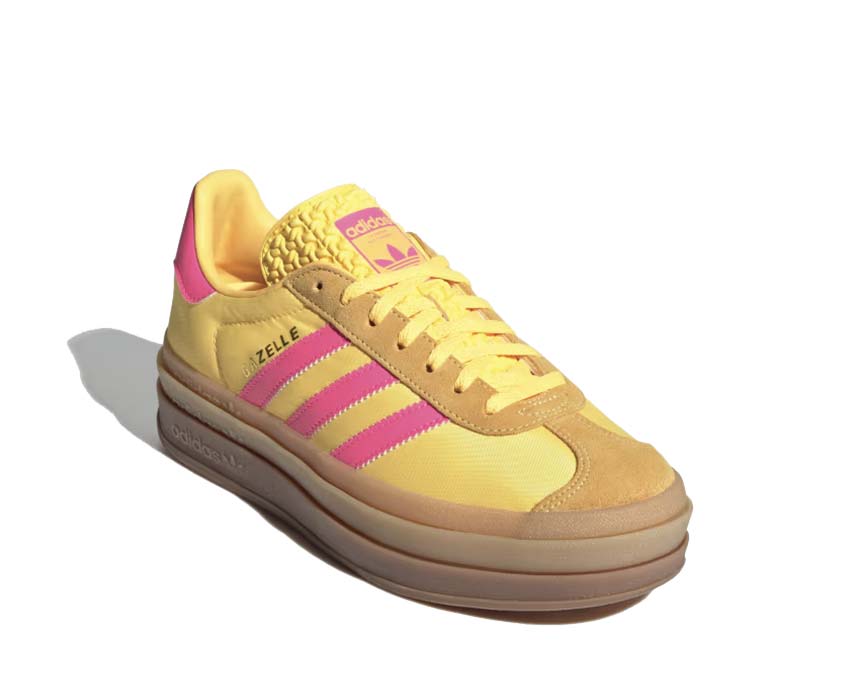 Adidas Gazelle Bold W natural lateral — suela plataforma gruesa elevada