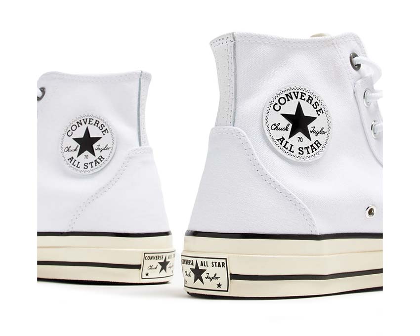 Converse Chuck 70 Hi Optical White detalle — parche tobillo blanco puro