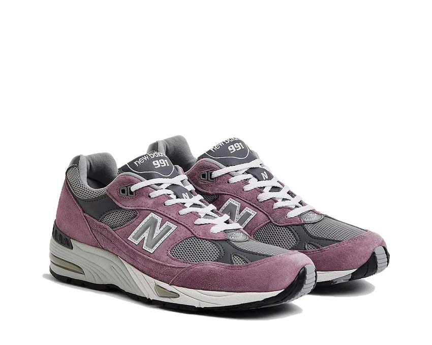 New Balance 991 Made in UK Mauve vista laterale — silhouette running heritage