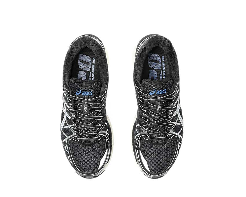 Asics Gel Kayano 20 Black Silver Black/Pure Silver arrière — amorti Gel stabilité