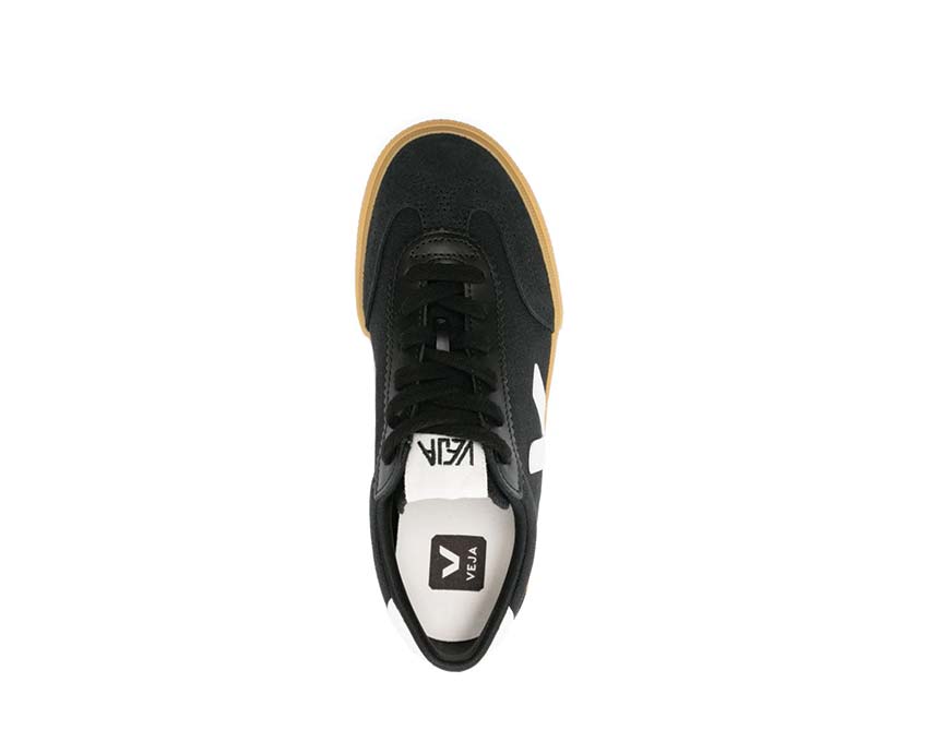 Veja Volley Black/White detalle — cordones algodón natural