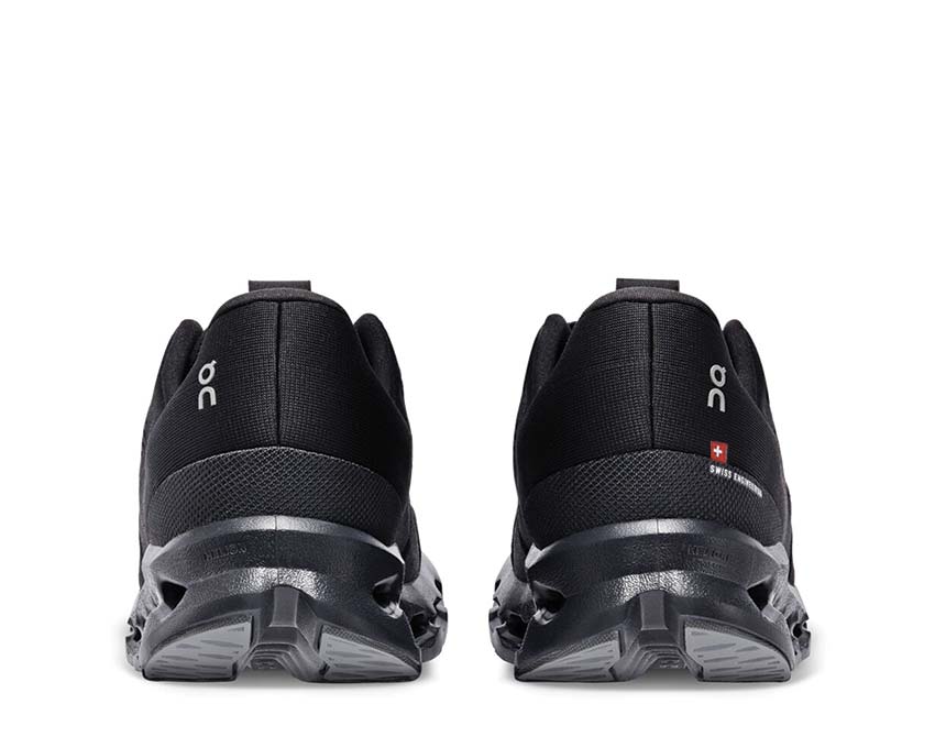 On Cloudsurfer All Black vista lateral — amortiguación CloudTec