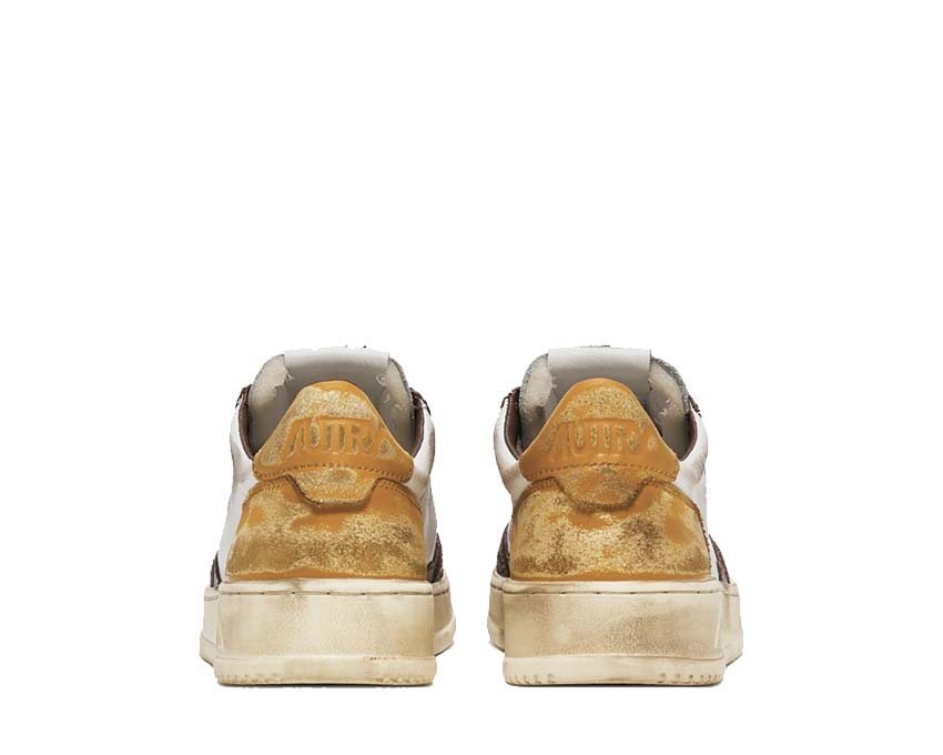 Autry Super Vintage Low Leat White Brown sole — vintage rubber sole