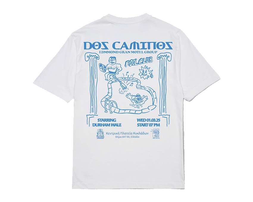 Edmmond Studios Dos Caminos Tee Plain White vue — imprimé graphique dos