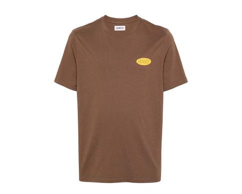 Autry T-Shirt Main Cotton Choco — t-shirt homme coton chocolat logo brodé