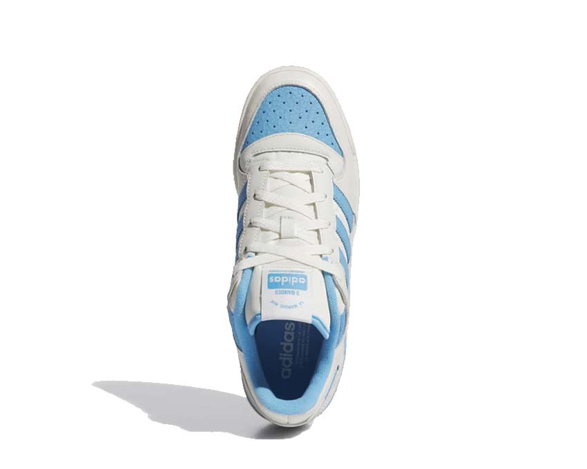Adidas Forum Low CL Ivory Blue détail — cuir premium et détails bleus