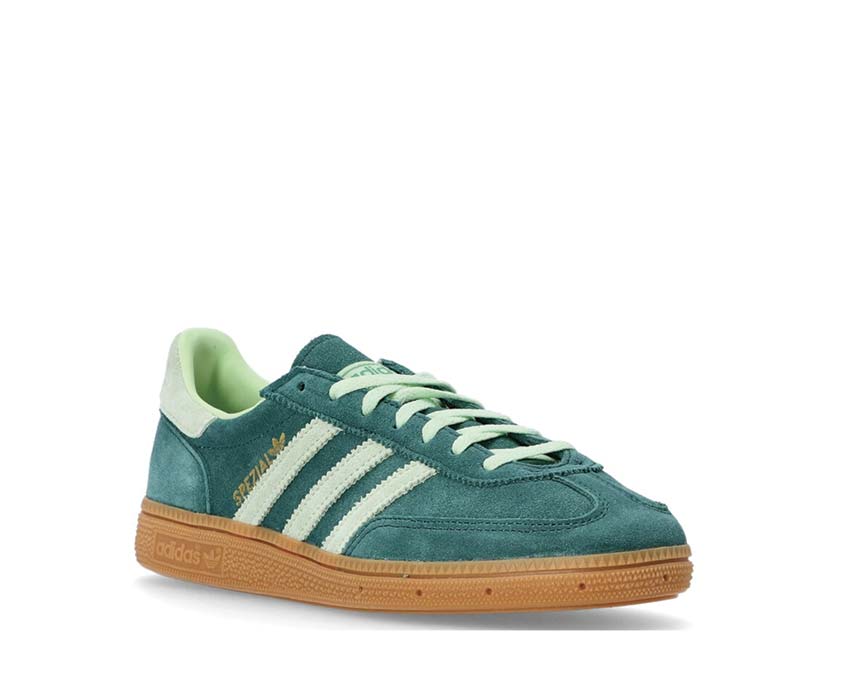 Adidas Handball Spezial W Collegiate Green vue latérale — silhouette basse et semelle gomme